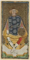 The King of Coins, facsimile of a tarot card from the 